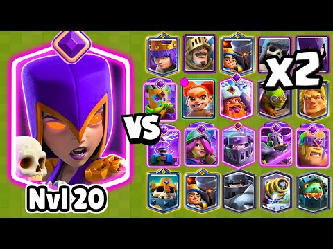 MEGA BRUJA NIVEL 20 vs TODAS LAS CARTAS x2 | Clash Royale