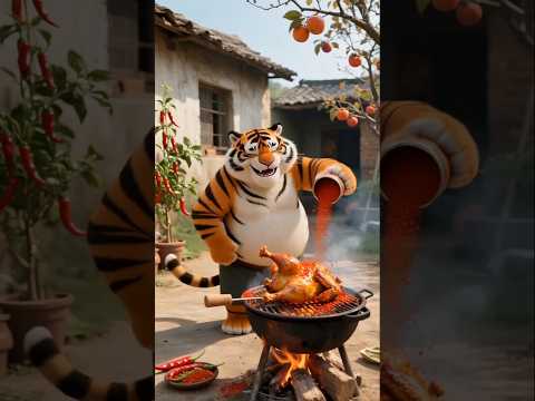 Sher Khan is cooking tandoori meat for himself||😱😯#shorts #youtubeshorts