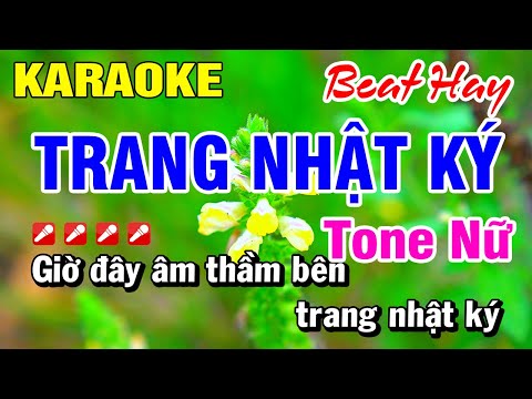 Karaoke Trang Nhật Ký Tone Nữ (Beat Hay) Nhạc Sống 2025 | Hoài Phong Organ
