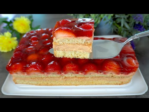 Der perfekte Erdbeerkuchen in wenigen Minuten! Jeder liebt dieses Rezept! Einfach und lecker
