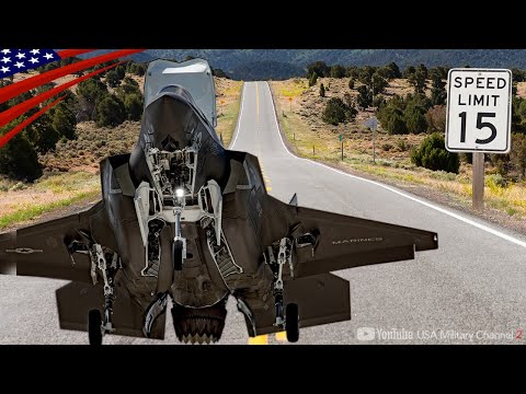 高速道路から戦闘機がテイクオフ！【ステルス機F-35B】道幅15mの狭さに挑め！/海兵隊