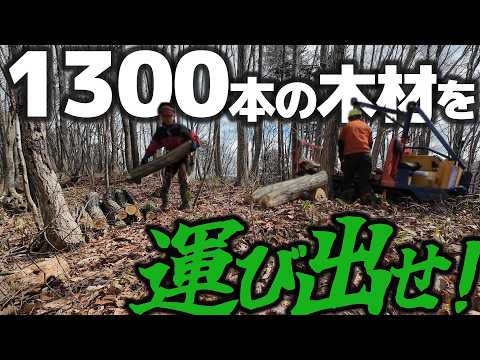【過酷】~第32話~山中に置かれた1300本の木材を運びだせ!!今の時期にしかできない過酷な現場に密着【山主】