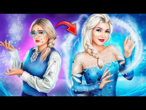 Metamorfoza: Elsa z Krainy Lodu! Glow UP: Z Kujonki w Popularną Dziewczynę!