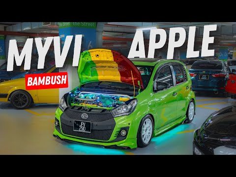 Myvi Green Apple Bambush Style – Siap Dragon Nose, Memang Rare!