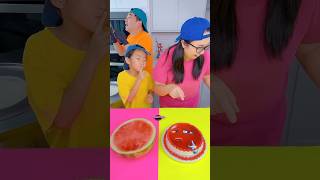 Red Emoji cake vs Watermelon ice cream challenge!🍨 #emoji #funny by Ethan Funny Family
