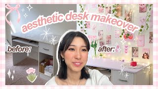 ultimate PINTEREST desk makeover ୨୧˚⋆ | diy aesthetic room decor ideas