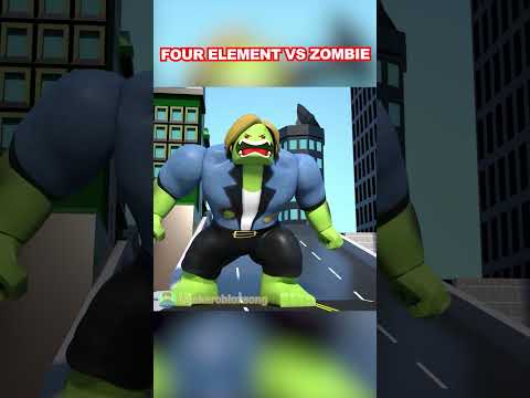 4 Element Heroes vs Zombie Invasion | #roblox #animation