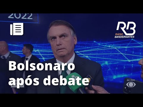 Candidato Bolsonaro fala após encerramento do debate