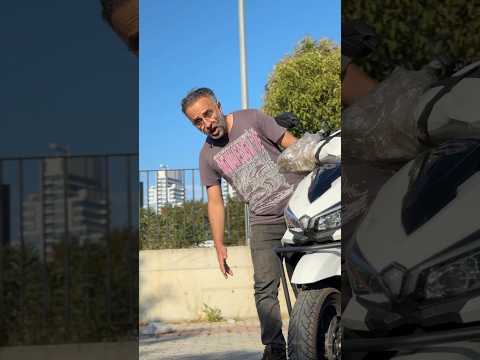 Oyuncak Direksiyon İle Motosikletin Lastiğini Yok Ettim #shorts