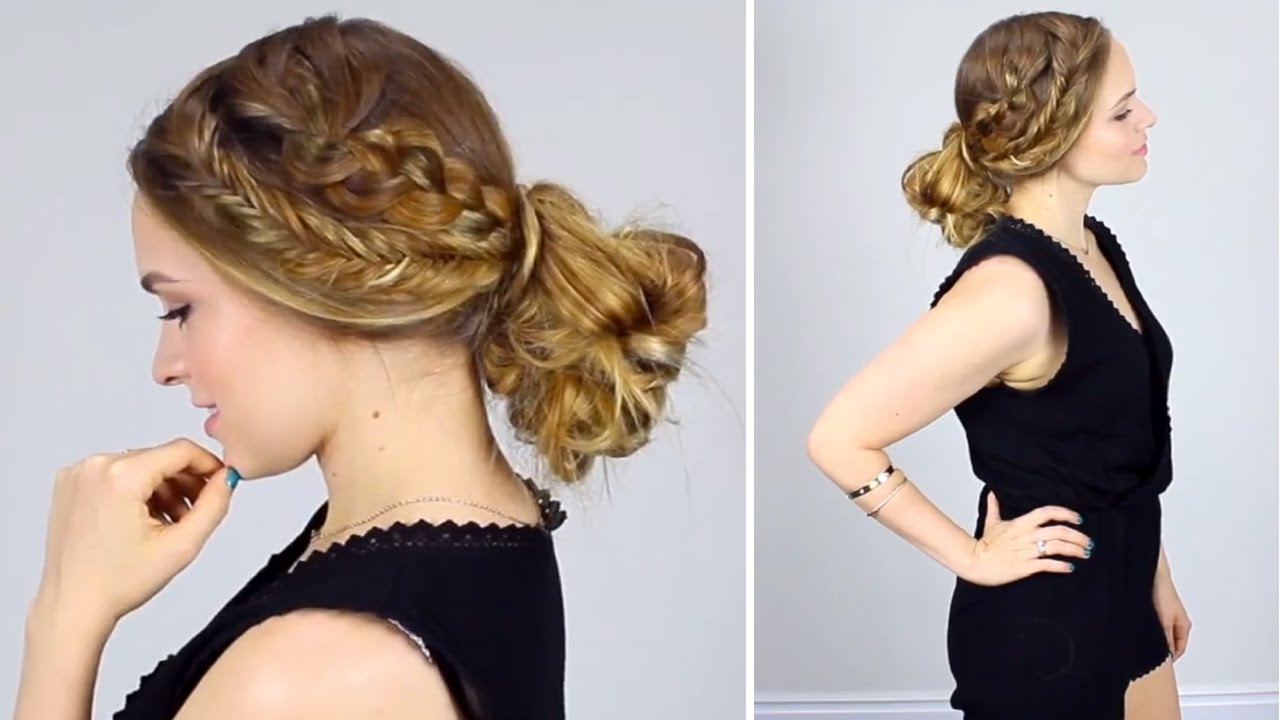Quick Heatless Messy Bun and Braids for Back to School