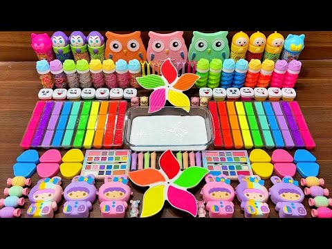 COLORING SLIME | Mixing random into Glossy Slime I Relaxing slime videos