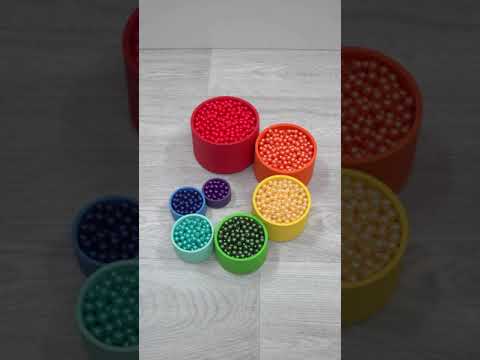 Oddly Satisfying REVERSE video Rainbow Beads #beads #oddlysatisfying #dominogirl