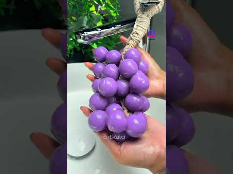 Diy grapes soap making 😍😍❤️ #shorts #soap #soapcutting #ytshorts