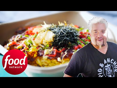 Guy Fieri Tries Okonomiyaki From A Food Truck With "Gourmet Flare" | Diners, Drive-Ins & Dives