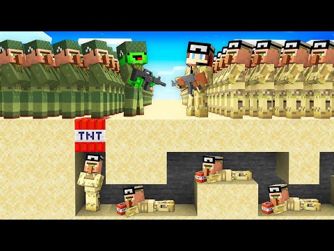 Mikey vs JJ MILITARY ARMY Survival Battle in Minecraft (Maizen)