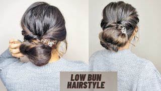 Easy and Effortless Low Updo Hairstyle for medium to long hair/girl's hairstyle
