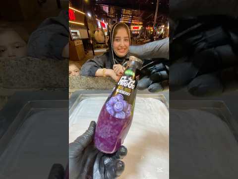 ايس كريم رول عصير بذور الريحان بطعم التوت الأزرق 😍🫐🫐🫐🫐🫐🫐🫐🫐🫐🫐🫐🫐🫐 #snow_roll #سنو_رول