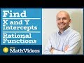 Determining X and Y Intercepts of Rational Functions