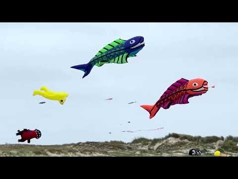 YouTube video thumbnail: Hundreds of Kites Fill sky Over Danish Island for Festival