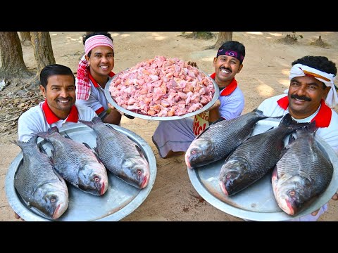 Bengali famous Katla Macher Vapa recipe | Steamed Katla fish & Chicken Curry recipe