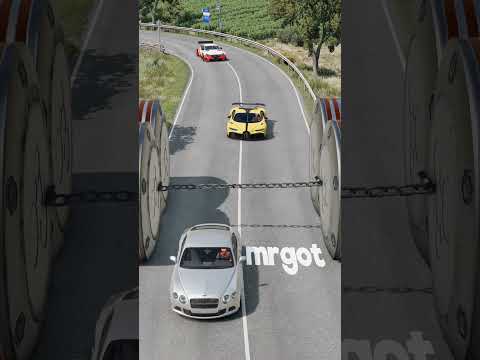Cars 4 Bollards Chain Crush – BeamNG.drive