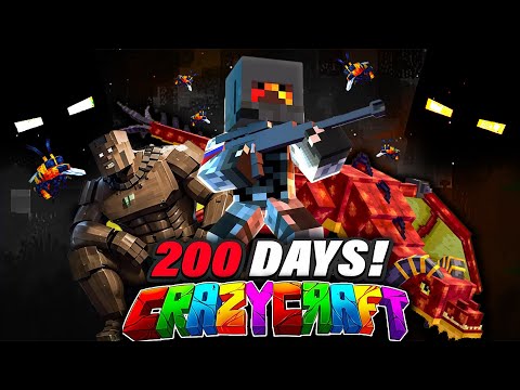 I Survive 200 Days in Crazy Craft in Minecraft Hardcore