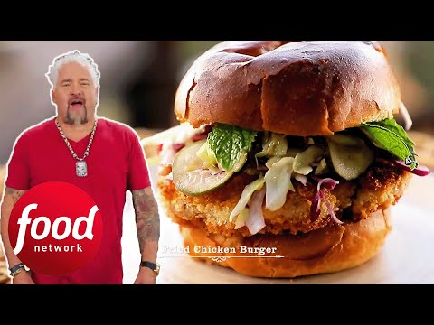 Guy Raves Over A Fried Chicken Burger With Crispy Beet Fries | Guy's Ranch Kitchen