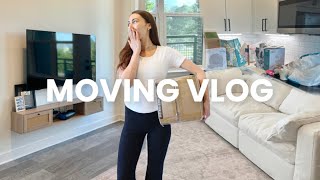 MOVING VLOG 🚚 Building furniture, new couch, decor shopping (starting over at 28)