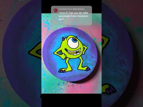 😆SO satisfying! Painting Monsters inc #art #satisfying #oddlysatisfying #disney  #shorts