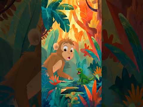 “डर और दोस्ती की कहानी 🦎🐒 | Chhoti Chipkali aur Bandar | Hindi Moral Story #shorts”#aivideo