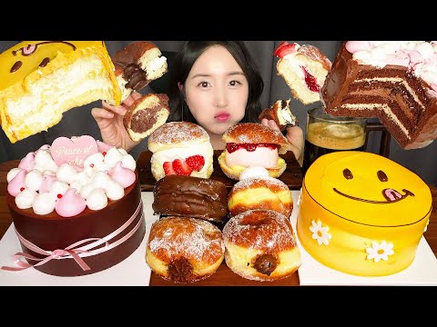 이 조합, 절대 못참지😋 노티드 케이크 & 초콜릿 크림 도넛 먹방 ASMR | EATING SOUNDS CAKE DONUT MUKBANG