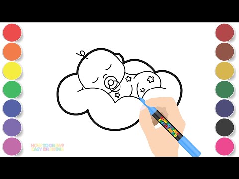 How to Draw a Baby Sleeping on a Cloud | Easy Step-by-Step Tutorial