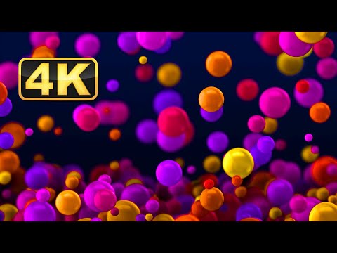 4K Colorful Falling Balls with Relaxing Music. Abstract Video! 1 Hour Satisfaying Video for Relaxing