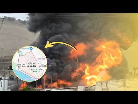 Incendio de gran magnitud consume almacén de productos de limpieza en Villa El Salvador
