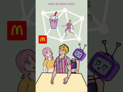 Dodge the Grimace Shake 💜 shorts #grimace #barbie #tvwoman #game #paper