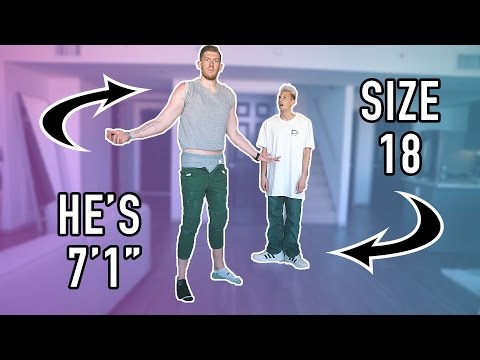 SWITCHING CLOTHES WITH A 7 FOOT TALL GUY IN PUBLIC!