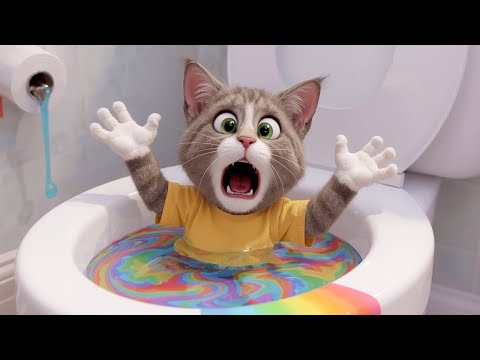 Kitten’s Tummy Trouble ! When the Cat Tries to Use the Toilet... 🚽😹#ai #catvideos #cats #cutecat