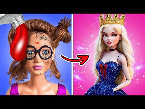 From Nerd to Beauty Queen✨ Poor vs Rich Barbie Transformation👑