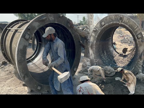 What A Great Idea of Making Giant 1220mm Pipe || Mass Production of Big Concrete Pipes