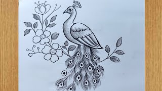 how to draw a peacock easy pencil sketch,how to draw peacock step by step,easy peacock drawing,