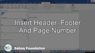 Insert Header, Footer And Page Number