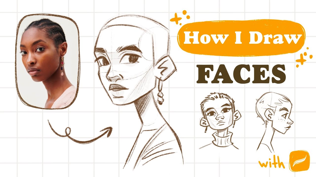 How I DRAW FACES step by step Mistakes & tips Procreate sketch