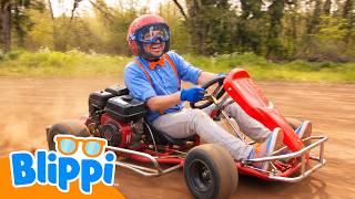 Blippi bierze udział w wyścigu gokartów! 🏎️ | Blippi po polsku | Nauka i zabawa dla dzieci