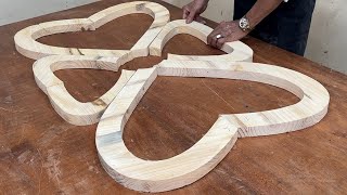 Attractive Creative Wood Art Worth Seeing - Extremely Outstanding 4 Heart Woven Table Design