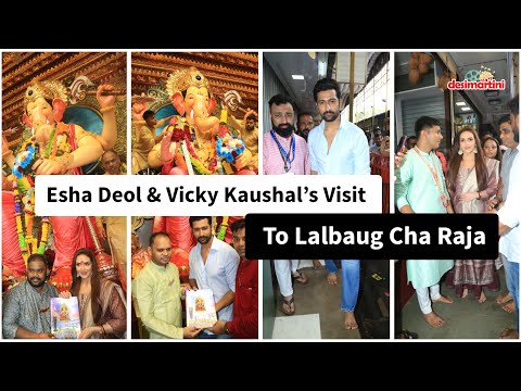 Vicky Kaushal & Esha Deol's Special Visit to Lalbaugcha Raja | Bollywood Stars Greet Warmly