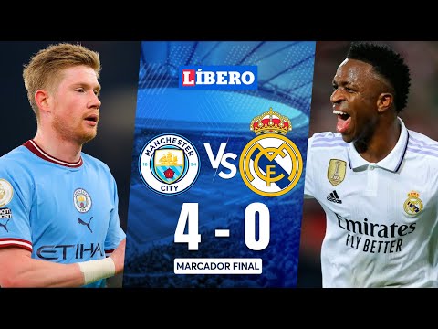 MANCHESTER CITY 4-0 REAL MADRID Por Champions League | Partido Completo ...