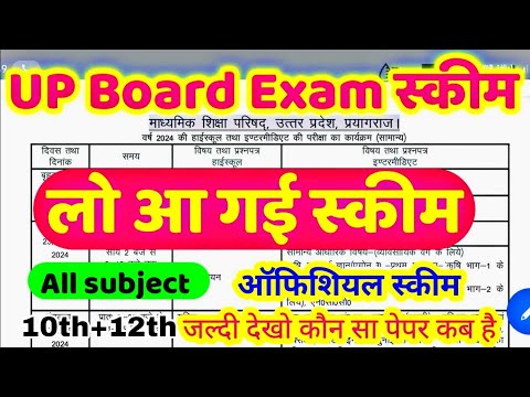 यूपी बोर्ड परीक्षा डेट आ गयी | up board exam date 2025 | up board time table 2025 | up board scheme