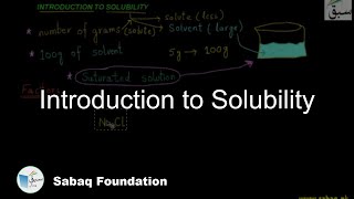 Introduction to Solubility