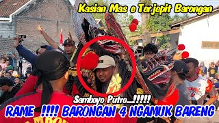 Terjepit Barongan !!! Barongan 4 Ngamuk Bareng Full Adegan Samboyo Putro Live Rowoharjo Prambon