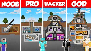 Billionaires Bunker Build Battle Challenge - Noob vs Pro vs Hacker vs God - Minecraft Animation